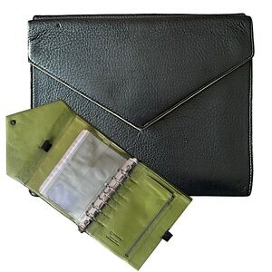 FRANKLIN COVEY Black Leather 7-Ring Binder 9.5”x 7.5”x 1.5” Planner Notebook